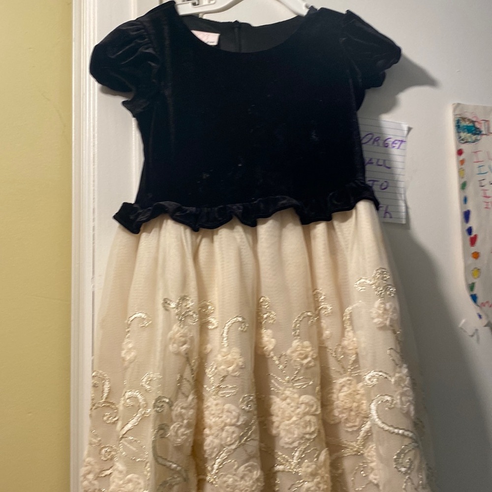Girls dress black soft top broader bottom